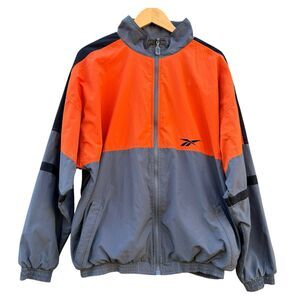 Reebok Windbreaker Jacket Mens L Color Block Vintage 90s Running Sports